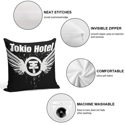 Tokio Hotel Merch Tokio Hotel Logo Soft Style Accent Throw Pillow