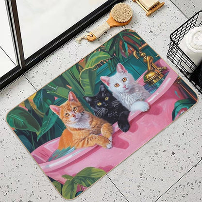 Painting of Cats  Fade-Resistant Bath Mat