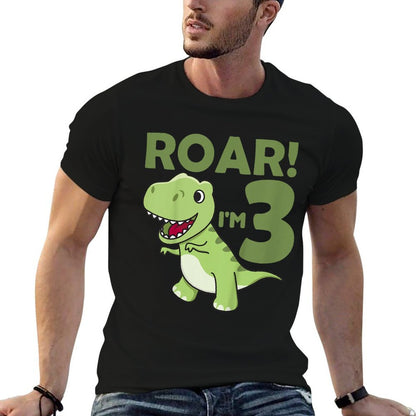 Kids Kids 3rd Birthday T-rex 3 Years Old Boy Dino Dinosaur  Slim-fit Cut T-Shirt