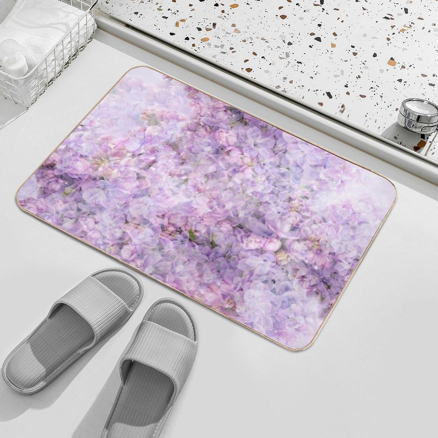 Romantic Lilac - Floral Art, Vintage  Versatile Bath Mat