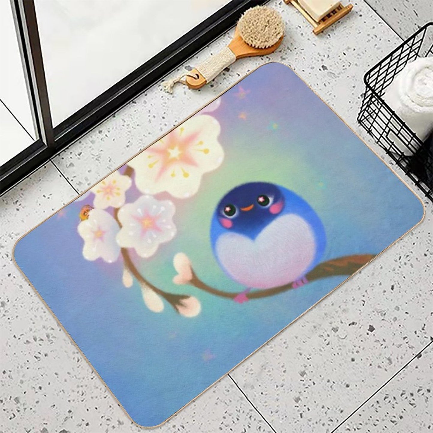 Flower Viewing  Rapid-Drying Bath Mat