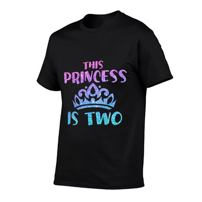Kids 2nd Birthday Princess Theme Gift for Girls - 2 Year Old  Trendy Pattern T-Shirt