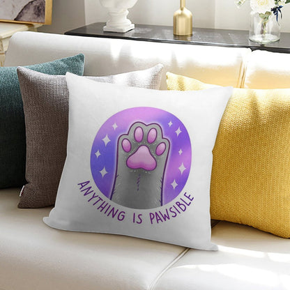 Anything Is Pawsible Soft Gift Ready Throw Pillow