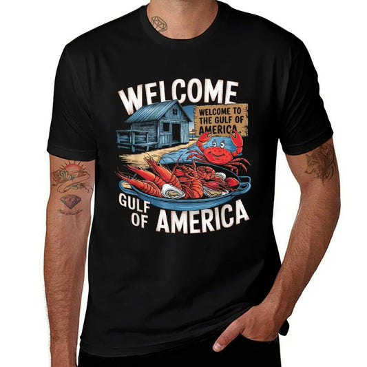 Gulf Of USA America Gift Men Women Flag Beach Stretchy T-Shirt