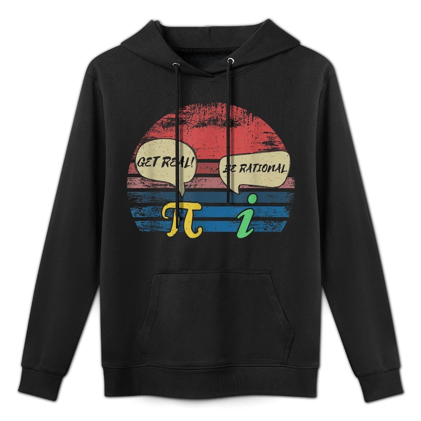 Funny Math Pi Day Gift I Get Real Be Rational Shrink-Resistant Hoodie