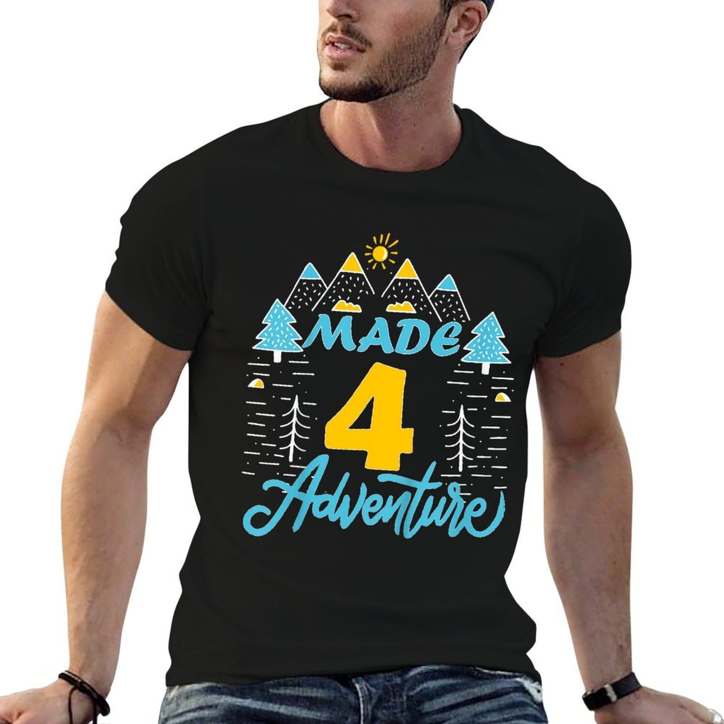 Kids Made Four Adventure 4th Birthday Camping Themed Party  Breathable T-Shirt
