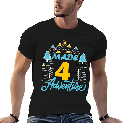 Kids Made Four Adventure 4th Birthday Camping Themed Party  Breathable T-Shirt