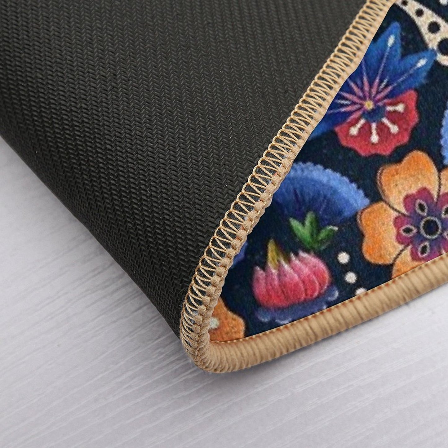 Mexican Ethnic Flower Pattern  Multi-Purpose Bath Mat