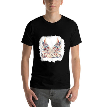 Bleached Freedom Wings July 4th Patriotic USA Angel Wings  Moisture-wicking T-Shirt