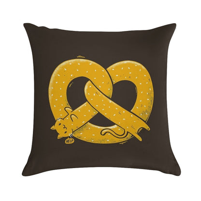 The Long Cat Is A Pretzel Soft Ultra-Soft Texture Throw Pillow