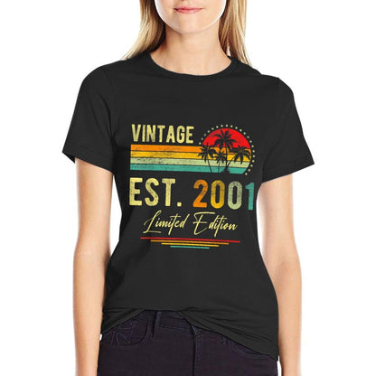 Vintage 2001 Retro 21 Years Old Being Awesome 21st Birthday  Durable T-Shirt