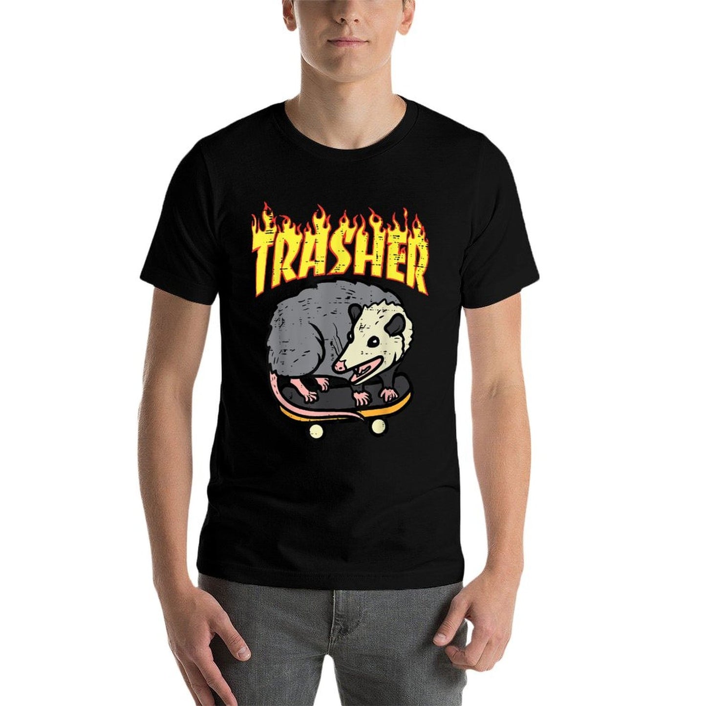 Opossum Skateboard Trasher Funny Possum Skater Men Boys Kids Breathable T-Shirt