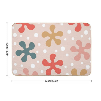 Pretty Mid Century Modern Floral Pattern 848  Long-Lasting Bath Mat