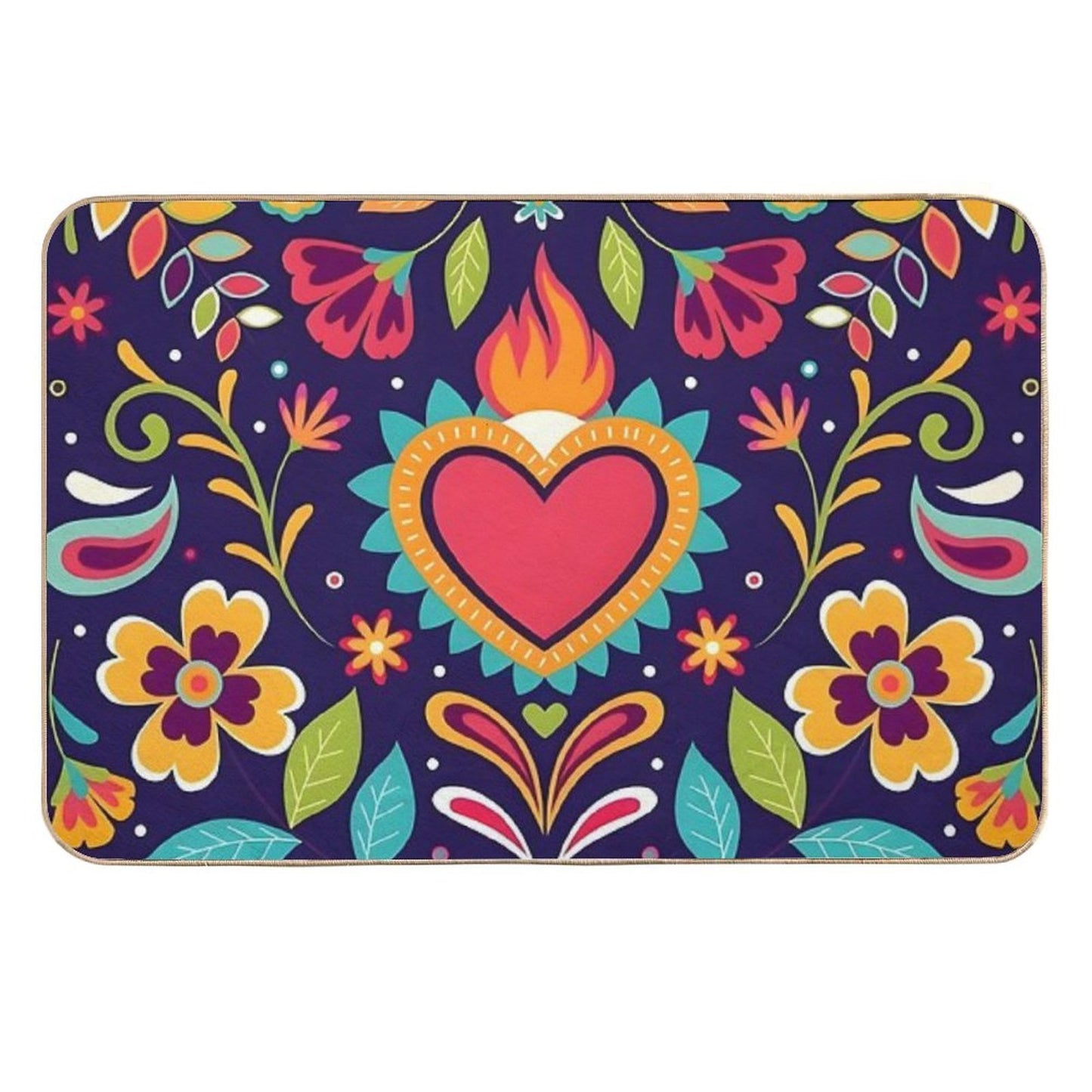 Otomi Sacred Heart  Anti-Trip Bath Mat