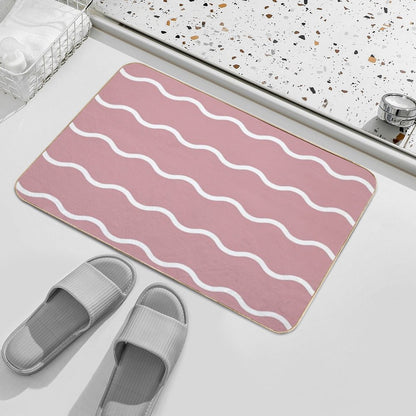 Wavy Lines  Easy Maintenance Bath Mat