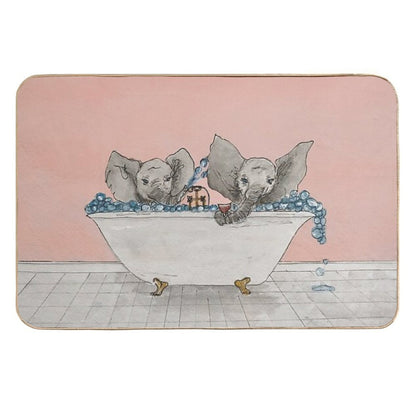 Elephants in A Tub  Versatile Bath Mat