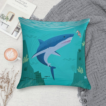 The Shark And The Seahorse Soft Multiple Sizes Throw Pillow