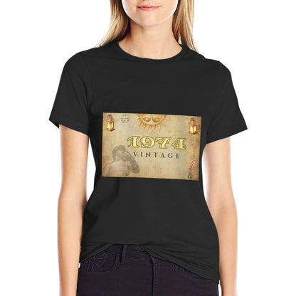 Womens 50th Birthday Best of 1974 Vintage for All Months  Polyester Blend T-Shirt