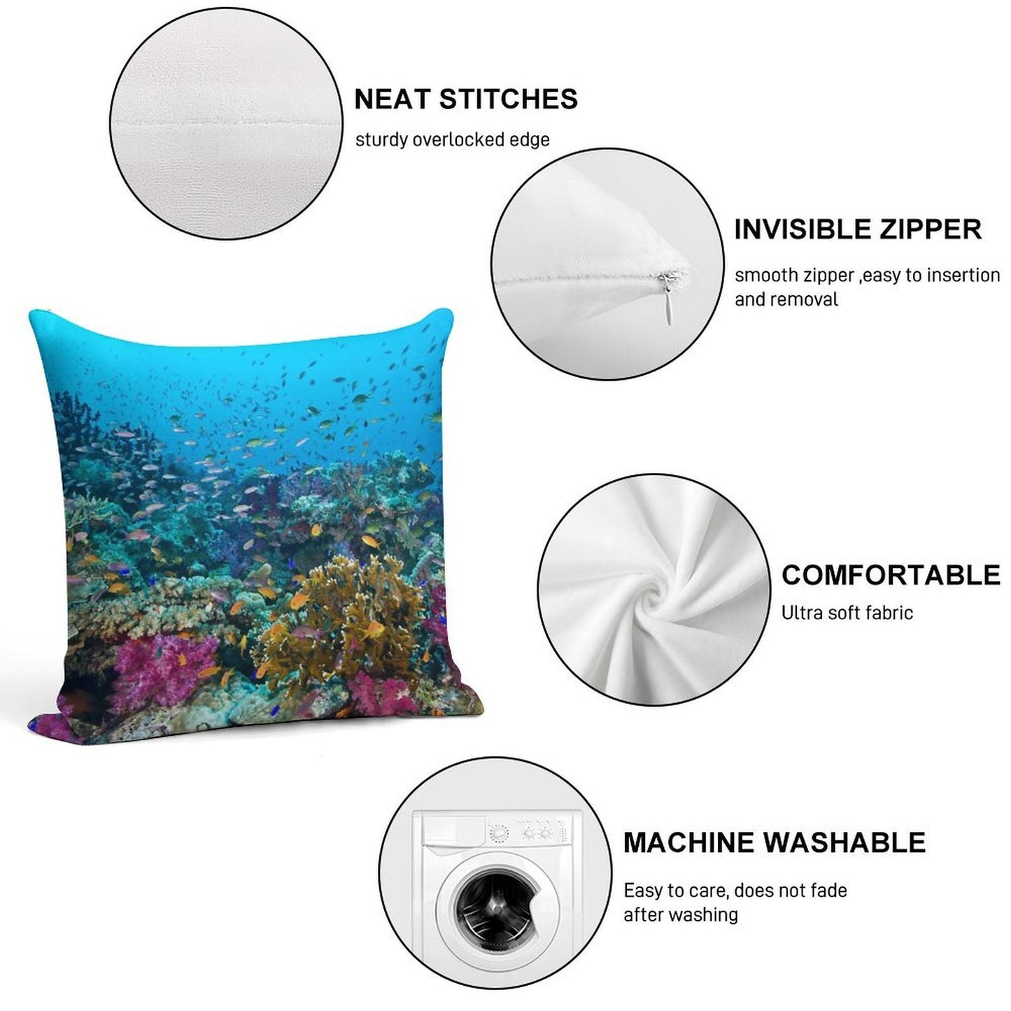 Fantasea Reef Soft High-Density Material Throw Pillow