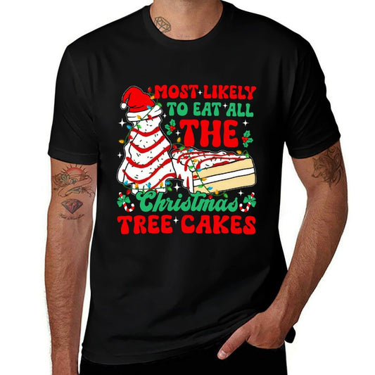 Retro Most Likely To Eat All The Christmas Tree Cakes Debbie  Moisture-wicking T-Shirt
