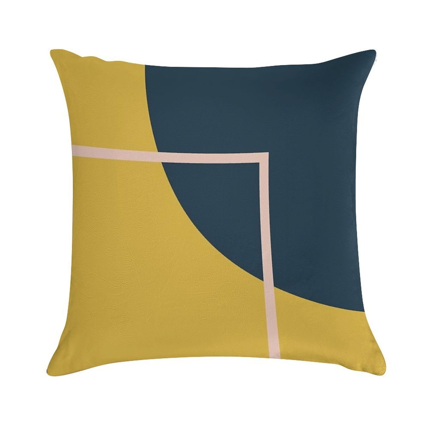 Abstract Geometric Minimalist Navy Blue, Mustard Yellow, And Blush Pink Soft Ultra-Soft Texture Throw Pillow