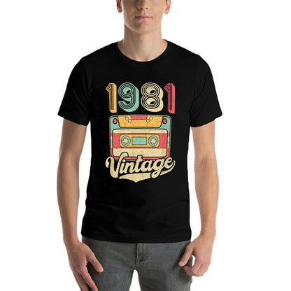 Vintage 1981 - 40 Years Old Gift - 40th Birthday  Heathered Texture T-Shirt
