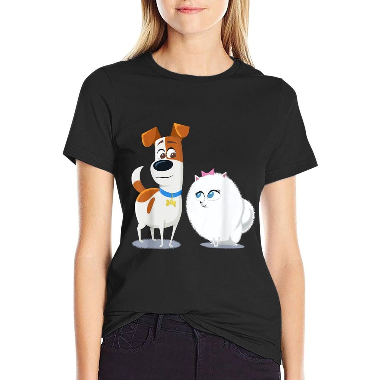 The Secret Life of Pets 2 Max And Gidget Fluff Love  Heathered Texture T-Shirt