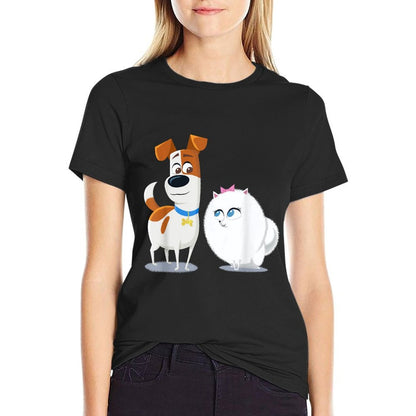 The Secret Life of Pets 2 Max And Gidget Fluff Love  Heathered Texture T-Shirt