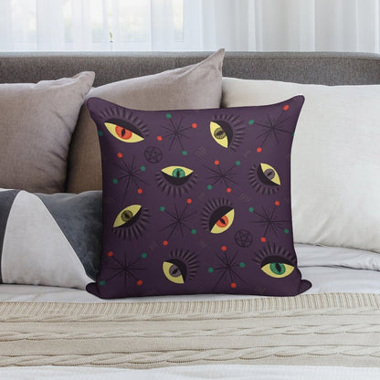 Reptile Witch Ghost Eyes Retro Pattern Soft Skin-Friendly Throw Pillow