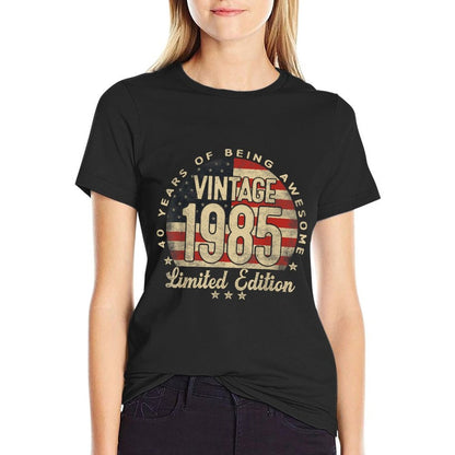 Vintage 1985 Limited Edition 40-Year-Old Gifts USA  High-quality Stitching T-Shirt