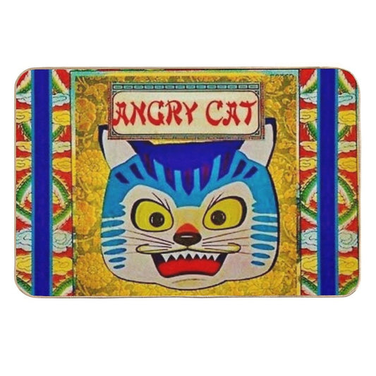 Angry Cat Vintage Firework Cover  Long-Lasting Bath Mat