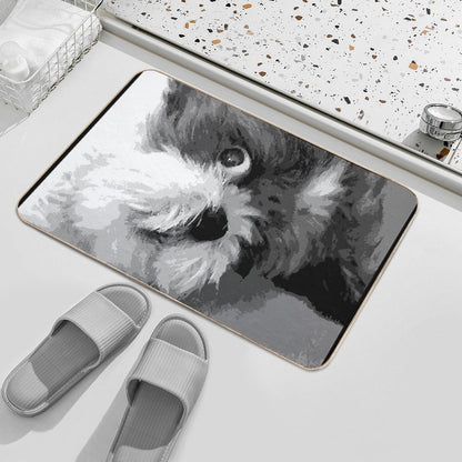 Say What Cute Shih Tzu Dog Art  Anti-Trip Bath Mat