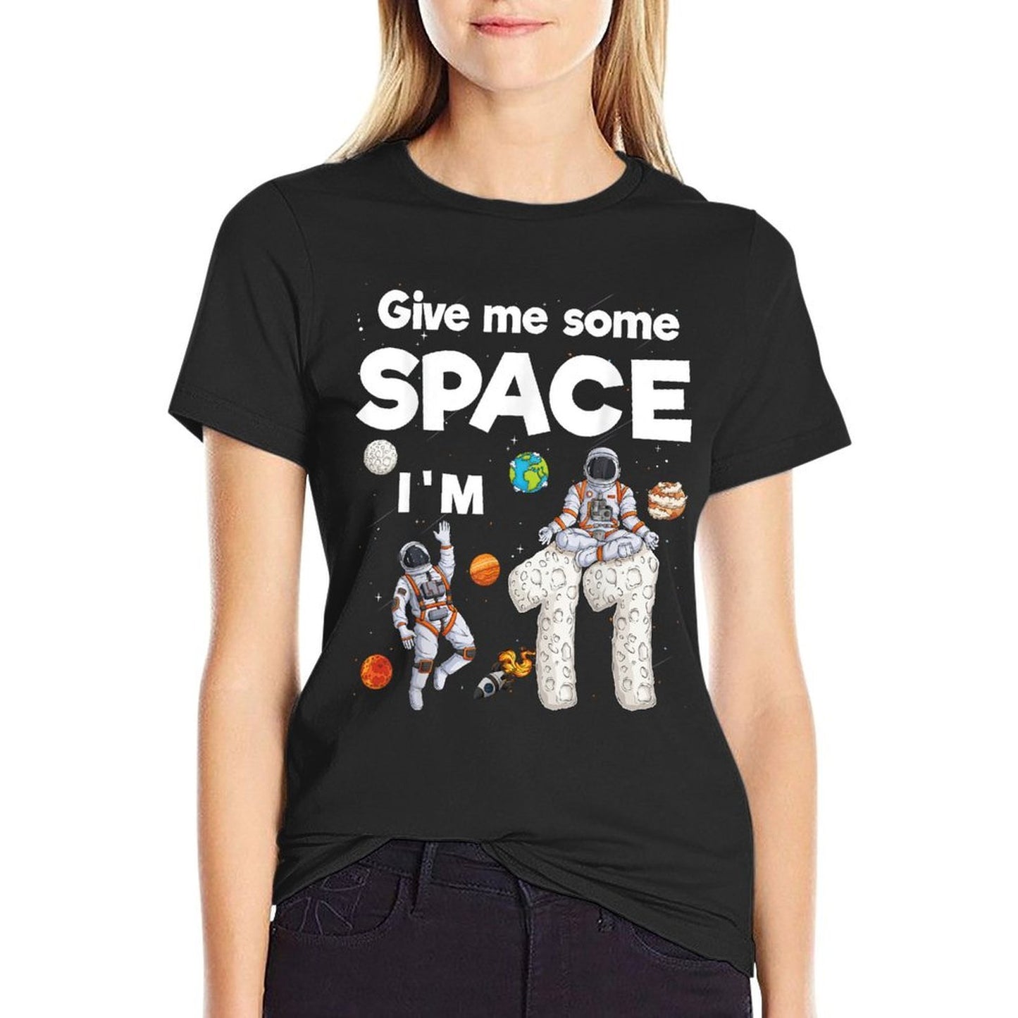 Outer Space Astronaut Planets Eleven Year Old 11th Birthday  Tagless Design T-Shirt