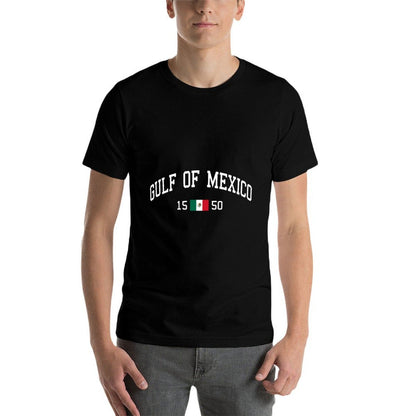 Gulf Of Mexico Est 1550 Mexican Gulf Of Mexico  Ribbed Collar T-Shirt