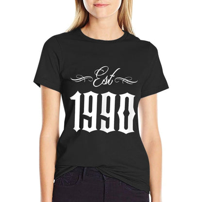 35 Year Old Birth Year Tattoo 35th Birthday  Heathered Texture T-Shirt