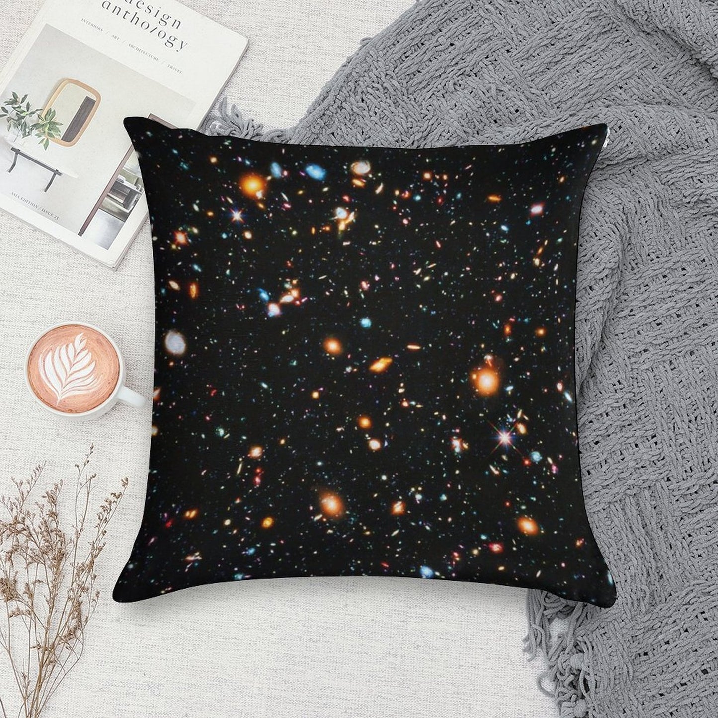 Hubble Extreme Deep Field Soft Washable Throw Pillow