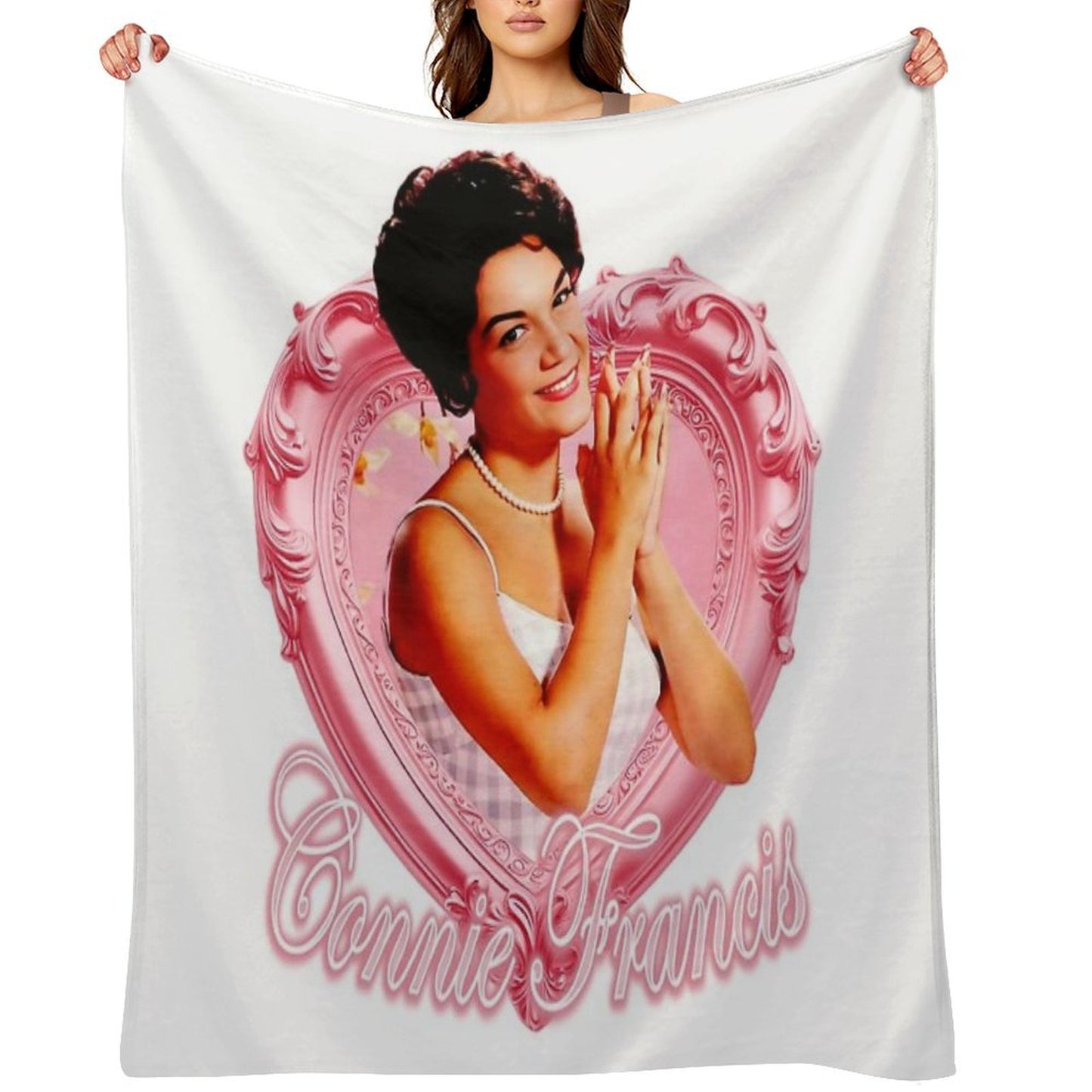 Pink Love Framed Connie Lightweight Throw Blanket