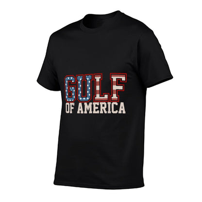 Vintage USA Flag Gulf Of USA America T Shirts Est 2025 Retro Ribbed Collar T-Shirt