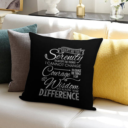 Serenity Prayer - Chalkboard Soft Luxury Feel Throw Pillow