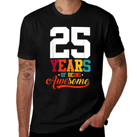 25 Years Of Being Awesome Gifts 25 Years Old 25th Birthday  Heathered Texture T-Shirt