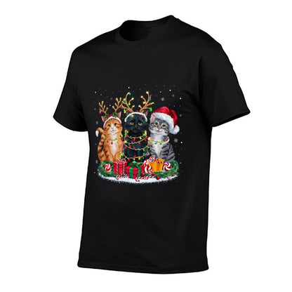 Merry Christmas Santa Cat Light Gorgeous Reindeer Christmas  Stretchy T-Shirt