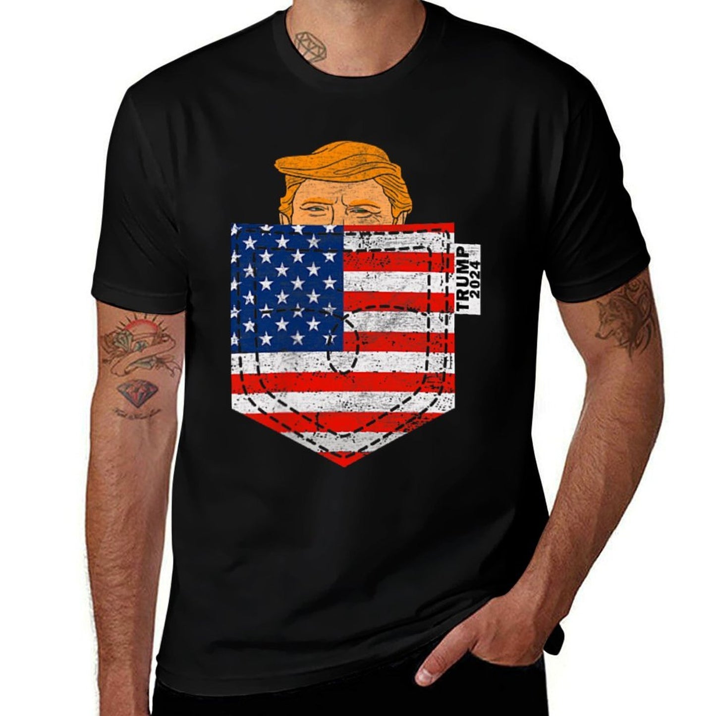 Trump Won 2024 President 47th Trump In Your Pocket Vectory  Graphic-printed T-Shirt