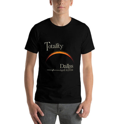 Totality Solar Eclipse Dallas Texas, TX April 8, 2024 Sun  Oversized Silhouette T-Shirt