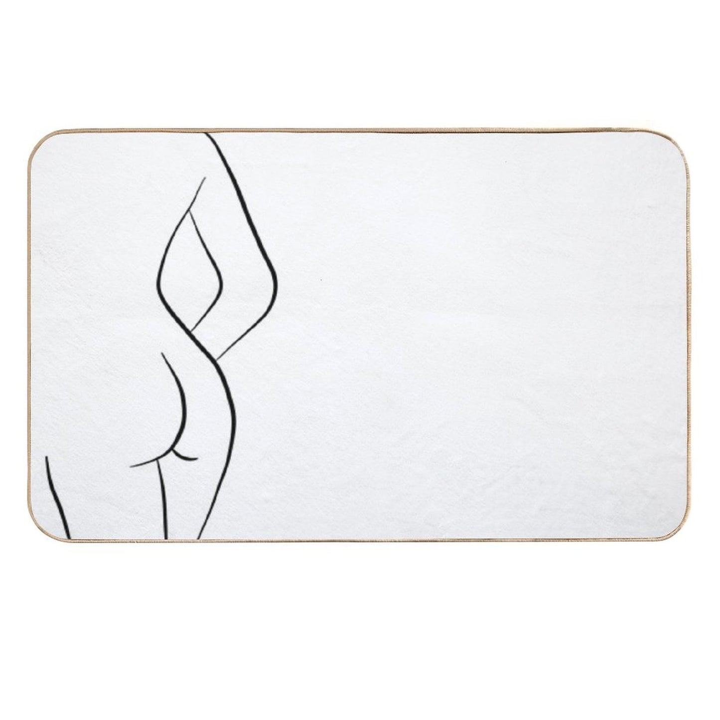 Woman Body Silhouette Line Drawing - Hello Helena  Fade-Resistant Bath Mat