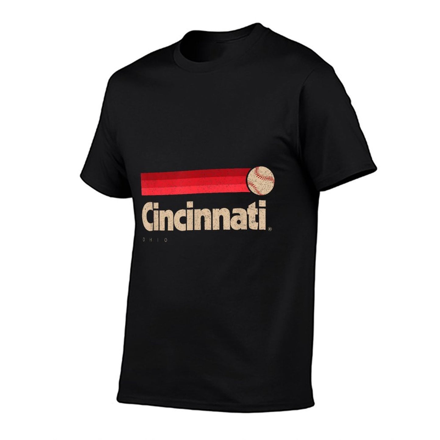 Red Cincinnati Baseball Softball City Ohio Retro Cincinnati  Slim-fit Cut T-Shirt