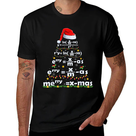 Math Equation Merry X-mas Funny Math Teacher Christmas Humor Men Women Kids  Polyester Blend T-Shirt