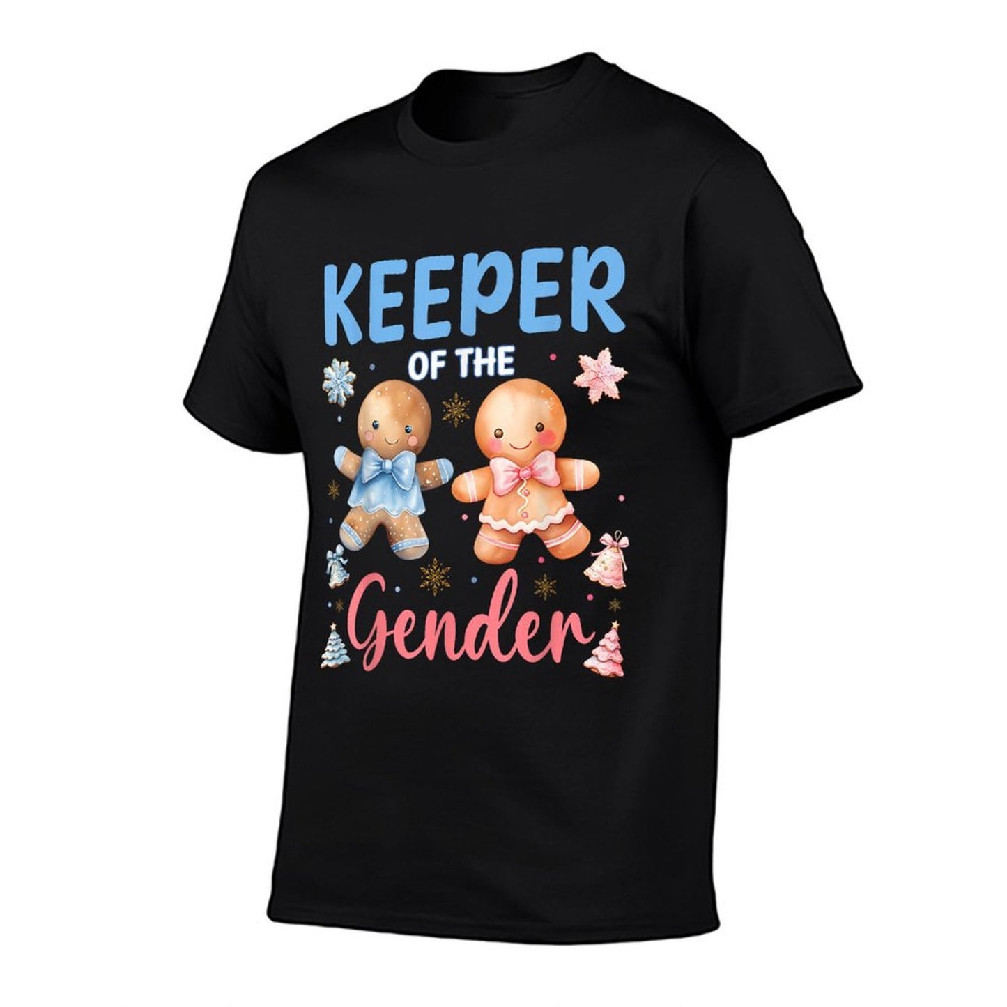 Keeper of The Gender Reveal Baby Gingerbread Pink Or Blue  Fade-proof Color T-Shirt