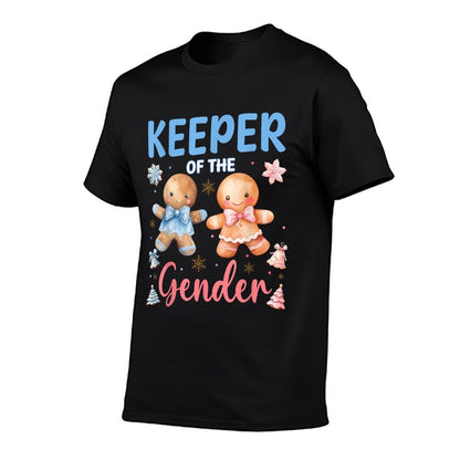 Keeper of The Gender Reveal Baby Gingerbread Pink Or Blue  Fade-proof Color T-Shirt