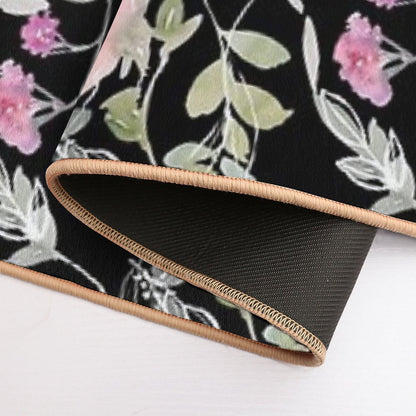 Oriental Floral Pattern in Watercolors  Odorless Bath Mat