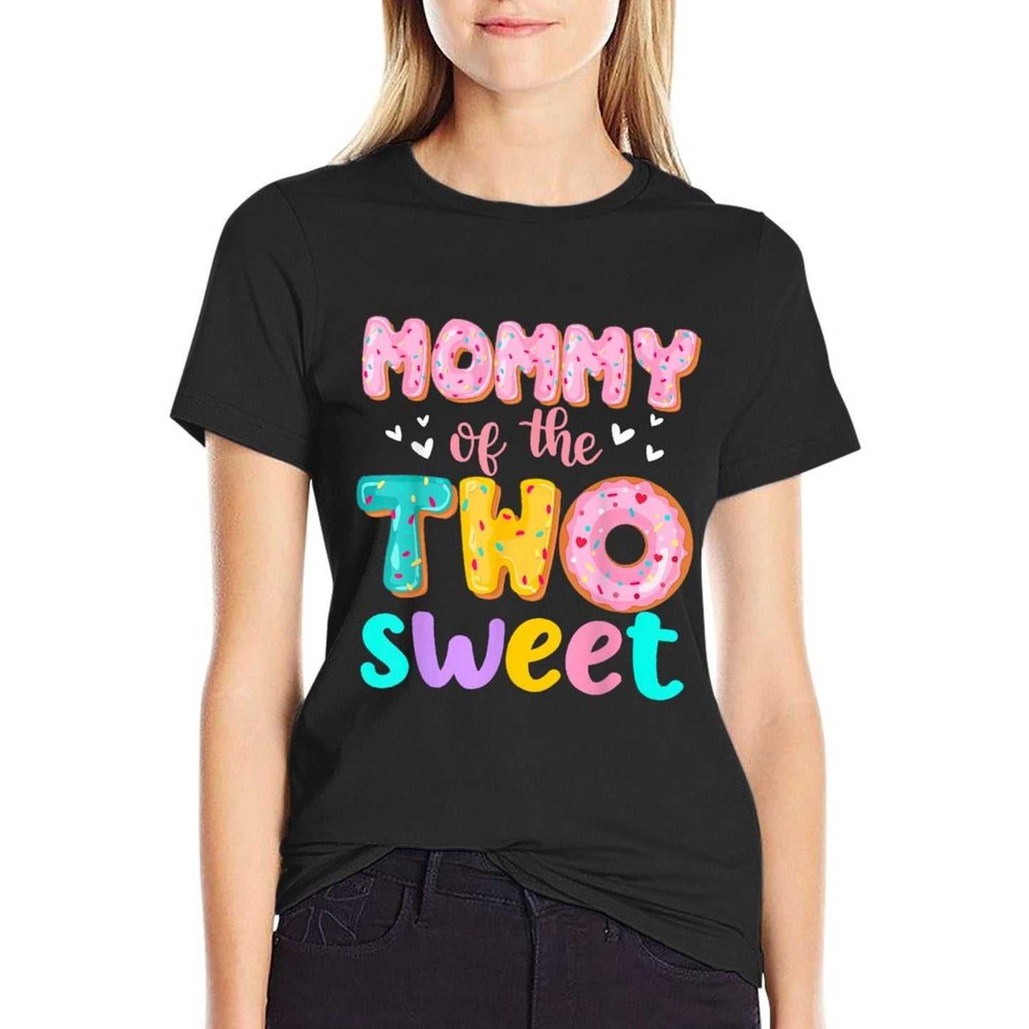 Mommy Of The Two Sweet Donut Birthday Family Theme Girl  Classic T-Shirt